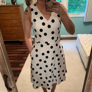 White House black market white polka dot dress